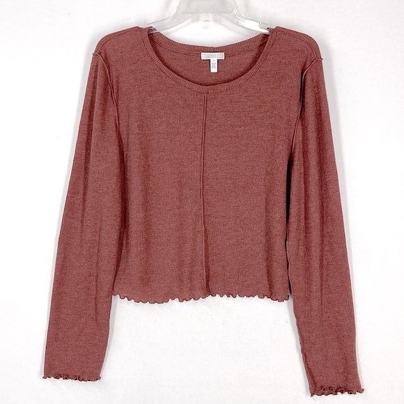 Abound Waffle Knit Top in Rust Size L - Picture 1 of 5